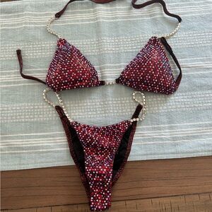 Red competition bikini